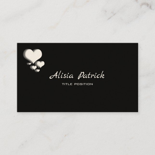 Tarjeta De Visita Corazones blancos (Anverso)
