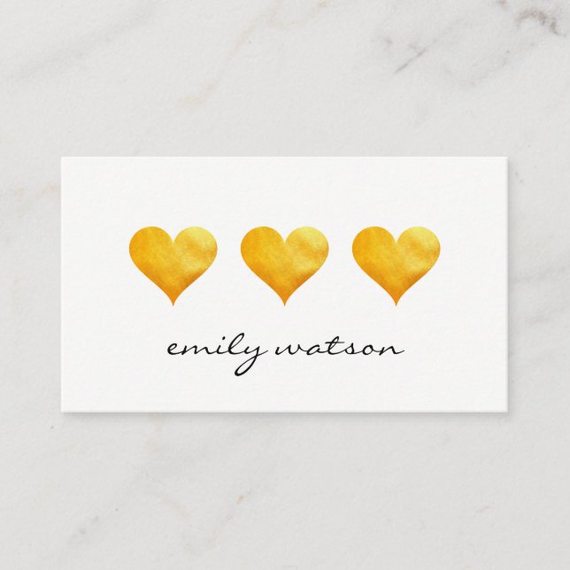 Tarjeta De Visita Corazones de oro lindo (Anverso)