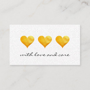 Tarjeta De Visita Corazones de oro lindo gracias