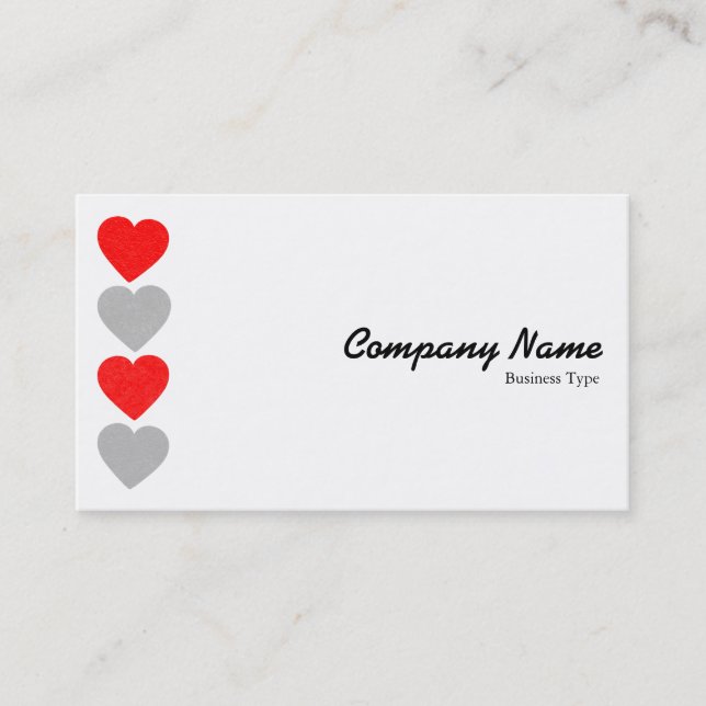 Tarjeta De Visita Corazones de papel 01 (Anverso)