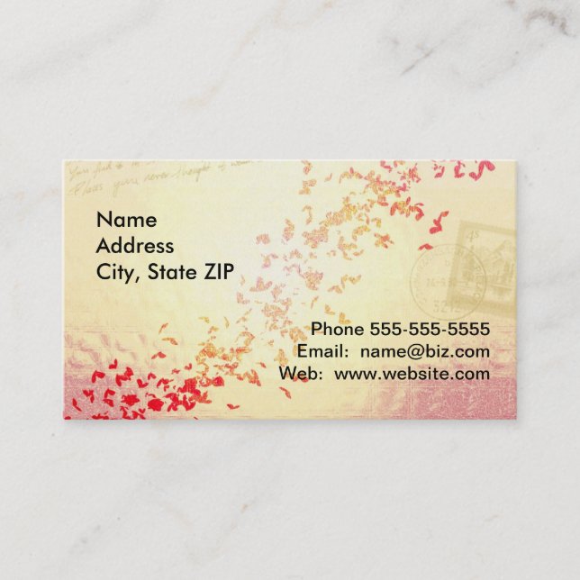 Tarjeta De Visita Corazones del amor que caen (Anverso)