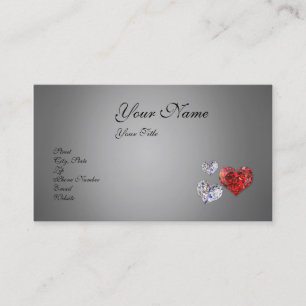 Tarjeta De Visita Corazones elegantes preciosos del diamante
