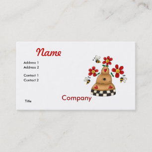 Tarjeta De Visita Corazones Felices N Flores Colmena de Abejas