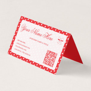 Tarjeta De Visita Corazones Feliz Día de San Valentín Patrón de Amor