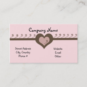 Tarjeta De Visita Corazones juguetones de chocolate y rosa
