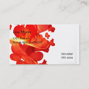 Tarjeta De Visita Corazones pintados flotantes rojos