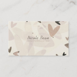 Tarjeta De Visita Corazones rosas y taupe Chic moderno caprichoso