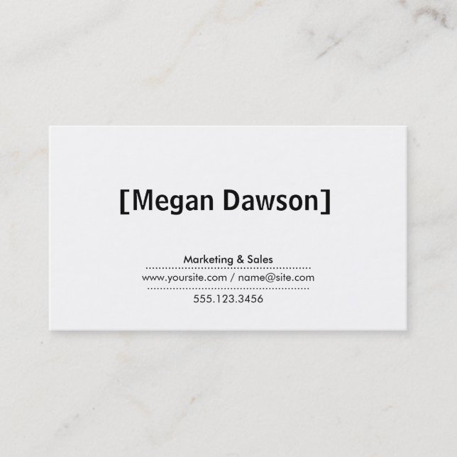 Tarjeta De Visita Corchetes (negros) (Anverso)