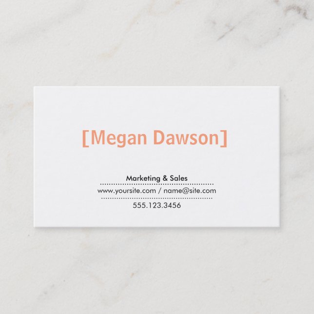 Tarjeta De Visita Corchetes (salmón) (Anverso)