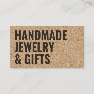 Tarjeta De Visita Corcho castaño moderno rústico tipo negrita negro