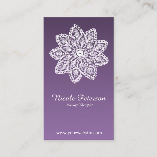 Tarjeta De Visita Cordón blanco - masaje (Anverso)