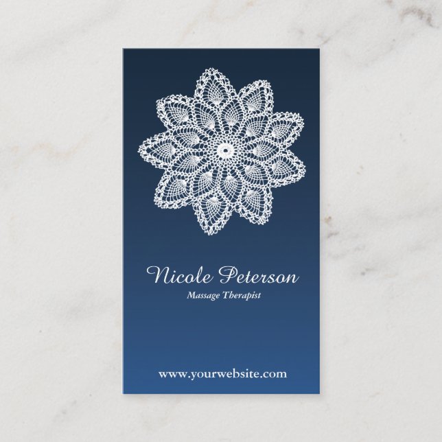 Tarjeta De Visita Cordón blanco - masaje (Anverso)