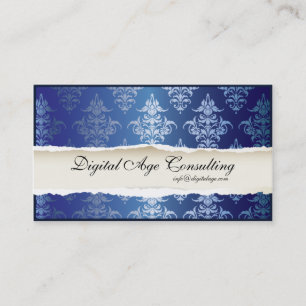 Tarjeta De Visita Cordón gótico afiligranado - azul