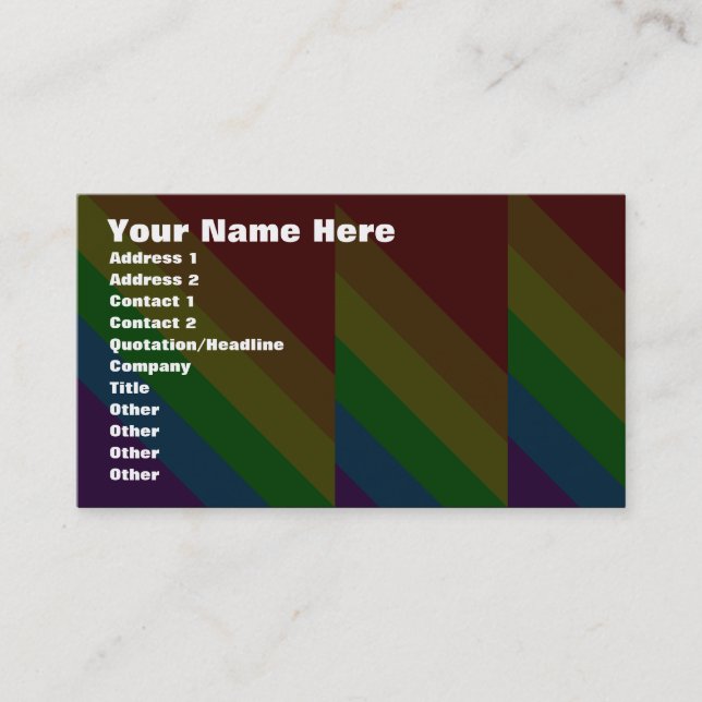 Tarjeta De Visita Corey Tiger 80s Ángulos Arcoíris (Anverso)