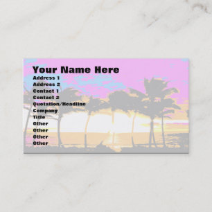 Tarjeta De Visita Corey Tiger 80s Palmeras Atardecer
