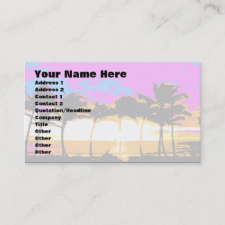 Tarjeta De Visita Corey Tiger 80s Palmeras Atardecer