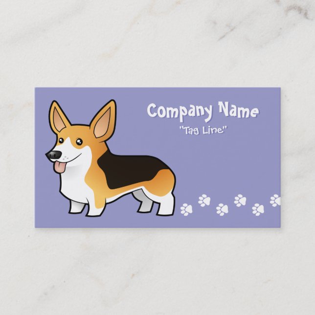Tarjeta De Visita Corgi Galés del Pembroke del dibujo animado (Anverso)