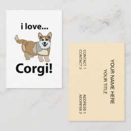 Tarjeta De Visita Corgi I Love Corgi