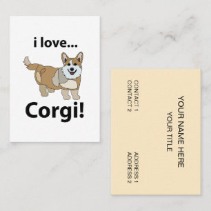 Tarjeta De Visita Corgi I Love Corgi