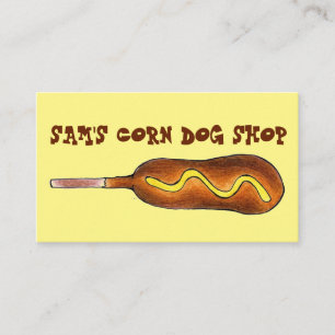 Tarjeta De Visita Corn Dog Corndog con comida de carnaval justa para