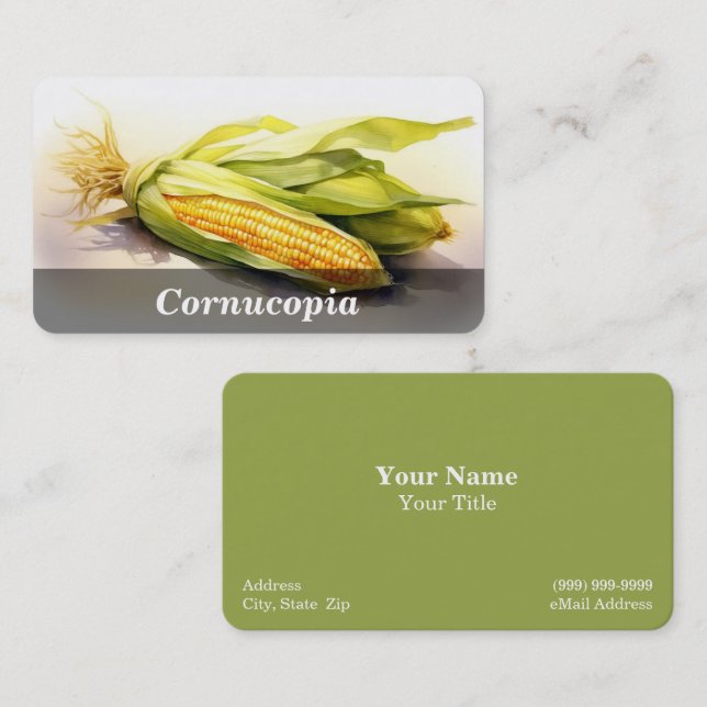 Tarjeta De Visita Corn/Maíz (Anverso / Reverso)
