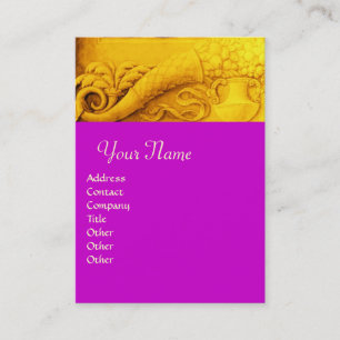 Tarjeta De Visita CORNUCOPIA MONOGRAM amarillo brillante,violeta