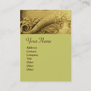 Tarjeta De Visita CORNUCOPIA MONOGRAM, amarillo dorado brillante