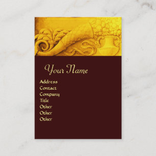 Tarjeta De Visita CORNUCOPIA MONOGRAM, amarillo dorado brillante