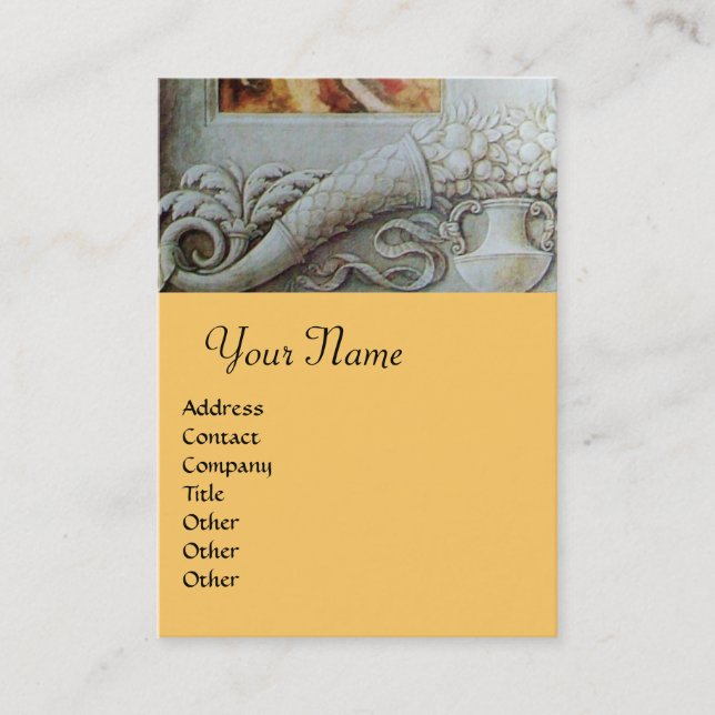 Tarjeta De Visita CORNUCOPIA MONOGRAM, amarillo dorado brillante (Anverso)