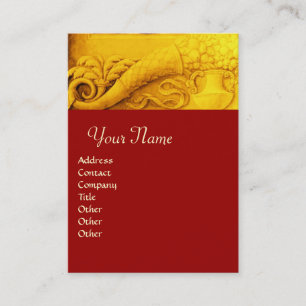 Tarjeta De Visita CORNUCOPIA MONOGRAM, amarillo dorado brillante, ro