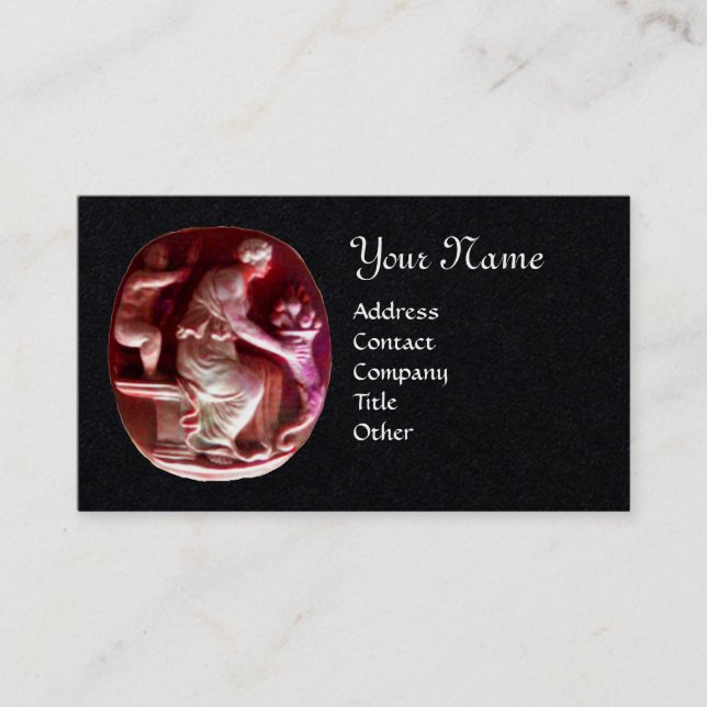 Tarjeta De Visita CORNUCOPIA MONOGRAM Anrique Red Black Paper (Anverso)