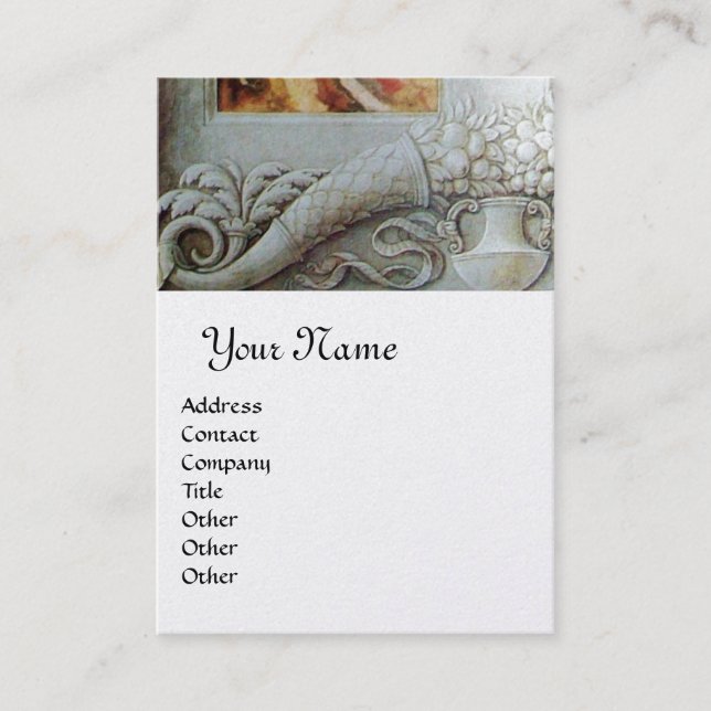 Tarjeta De Visita CORNUCOPIA MONOGRAM,platino amarillo gris metálico (Anverso)