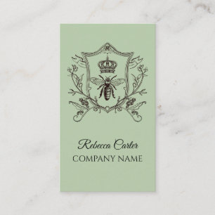 Tarjeta De Visita Corona de abeja de moda vintage elegante francés d