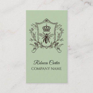 Tarjeta De Visita Corona de abeja de moda vintage elegante francés d