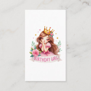 Tarjeta De Visita Corona de cumpleaños de princesa niña