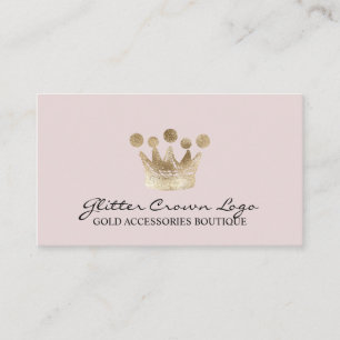 Tarjeta De Visita Corona de oro bebé rosa suave