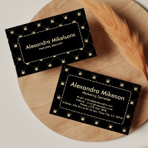 Corona de oro negro elegante patrón profesional