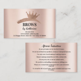 Tarjeta De Visita Corona del logotipo del Rosa de cuidado posterior 