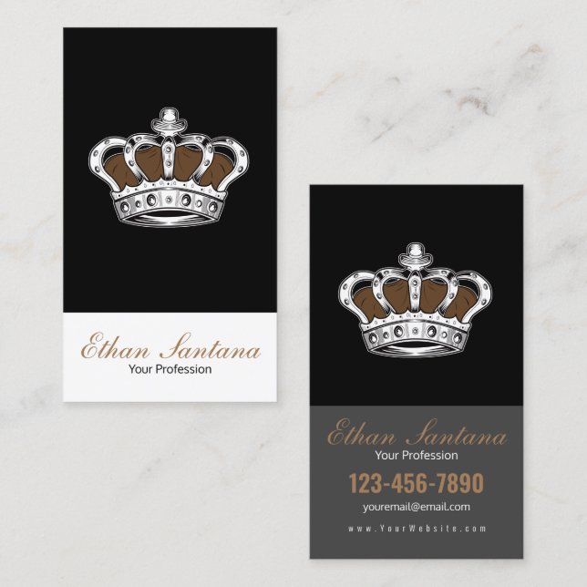 Tarjeta De Visita Corona - Marrón (Anverso / Reverso)