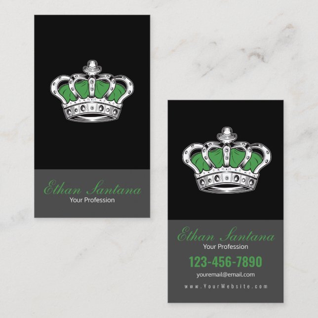 Tarjeta De Visita Corona - Verde (Anverso / Reverso)