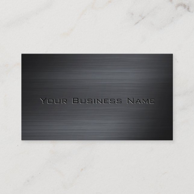 Tarjeta De Visita Corporación metálica de pincel negro (Anverso)