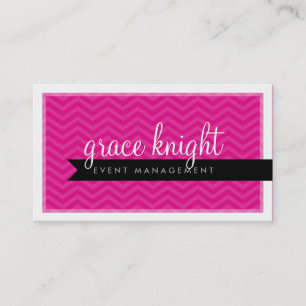 Tarjeta De Visita CORPORACIÓN moderna chevron caliente magenta rosa