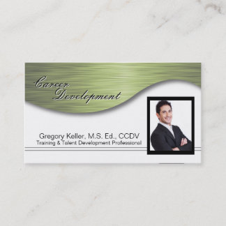 Tarjeta de visita corporativa de la foto - verde