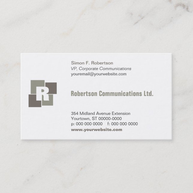 Tarjeta de visita corporativa de los cuadrados (Anverso)