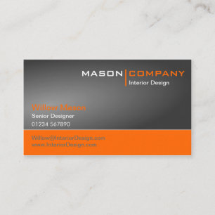 Tarjeta de visita corporativa gris y Naranja