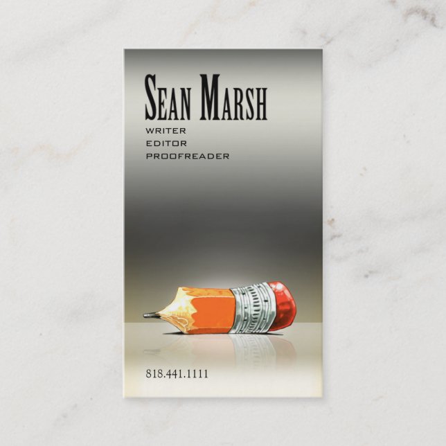 Tarjeta De Visita Corrector de pruebas creativo elegante del (Anverso)