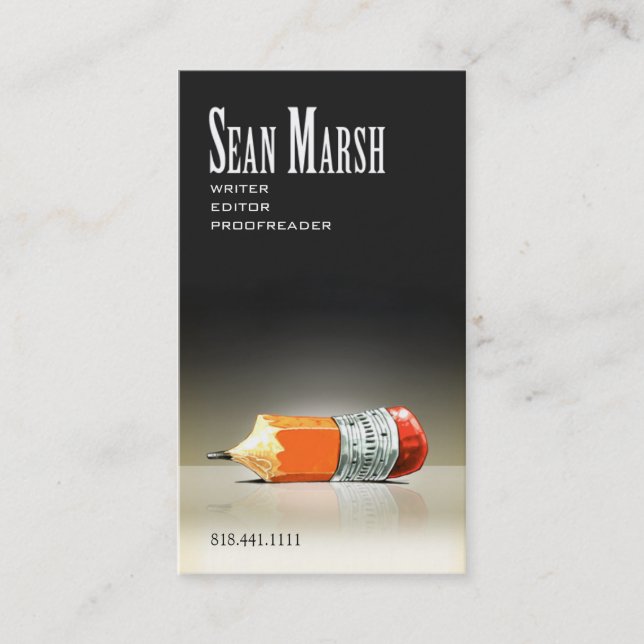 Tarjeta De Visita Corrector de pruebas creativo elegante del (Anverso)