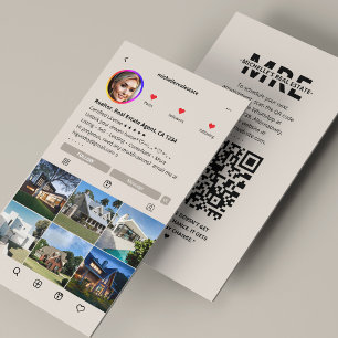Tarjeta De Visita Corredor de Hipotecas Mínimo IG Beige Sand Agente 