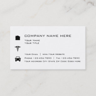 Tarjeta De Visita Corredor de Seguros Simple