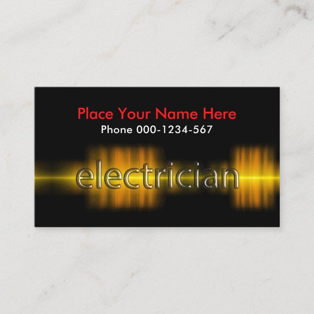 Tarjeta De Visita Corriente Eléctrica Potencia Electricista (Anverso)
